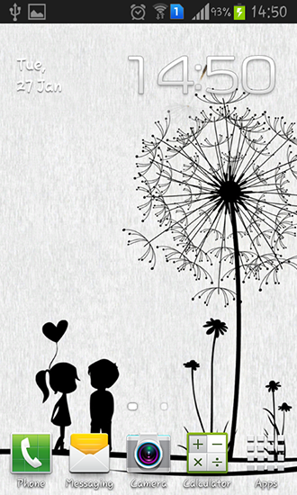 Gratis Blommor live wallpaper för Android på surfplattan arbetsbordet: Simple love.