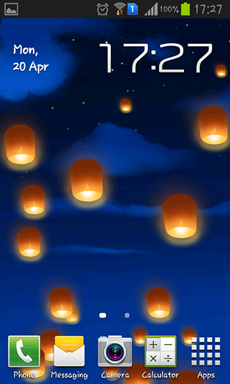 Sky lanterns - ladda ner levande bakgrundsbilder till Android 4.1.1 mobiler.