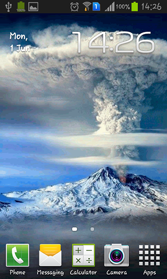 Smoke volcano - ladda ner levande bakgrundsbilder till Android 5.1 mobiler.