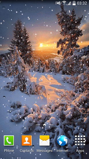 Snow - ladda ner levande bakgrundsbilder till Android 8.0 mobiler.
