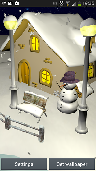 Gratis Landskap live wallpaper för Android på surfplattan arbetsbordet: Snowfall 3D.