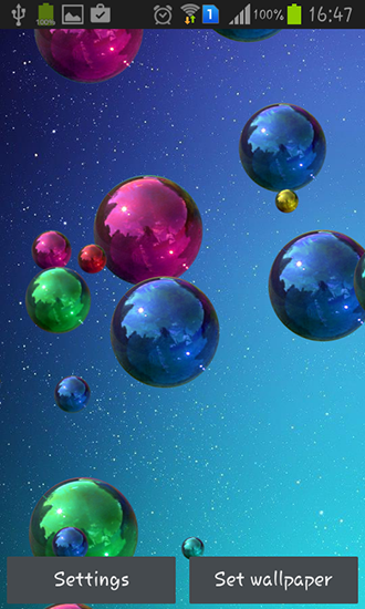 Space bubbles - ladda ner levande bakgrundsbilder till Android 2.3 mobiler.