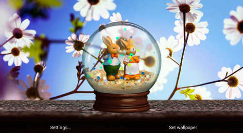 Gratis Blommor live wallpaper för Android på surfplattan arbetsbordet: Spring globe.
