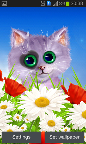 Gratis Vector live wallpaper för Android på surfplattan arbetsbordet: Spring: Kitten.
