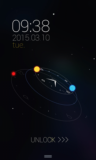 Gratis With clock live wallpaper för Android på surfplattan arbetsbordet: Star orbit.