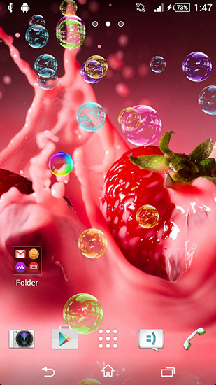 Gratis Interactive live wallpaper för Android på surfplattan arbetsbordet: Strawberry by Next.