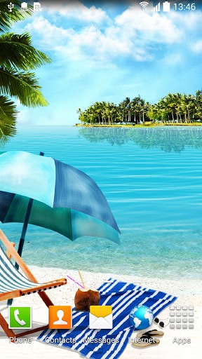 Summer beach - ladda ner levande bakgrundsbilder till Android 3.0 mobiler.