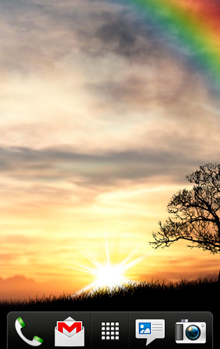 Sun rise - ladda ner levande bakgrundsbilder till Android 2.0 mobiler.