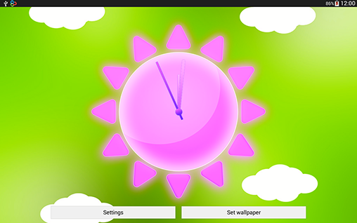 Gratis With clock live wallpaper för Android på surfplattan arbetsbordet: Sunny weather clock.