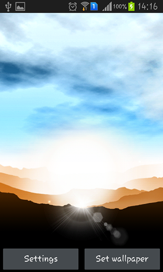 Gratis Interactive live wallpaper för Android på surfplattan arbetsbordet: Sunrise by Xllusion.