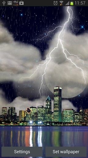 Gratis levande bakgrundsbilder The real thunderstorm HD (Chicago) på Android-mobiler och surfplattor.