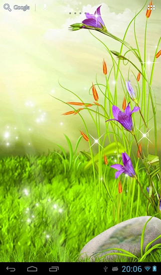 The sparkling flowers - ladda ner levande bakgrundsbilder till Android 9.3.1 mobiler.