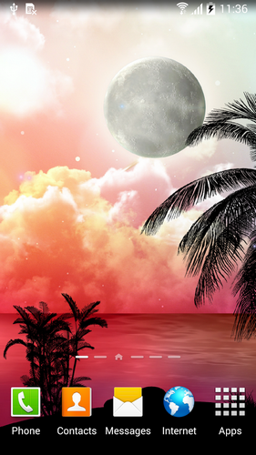 Tropical night - ladda ner levande bakgrundsbilder till Android 4.0. .�.�. .�.�.�.�.�.�.�.� mobiler.