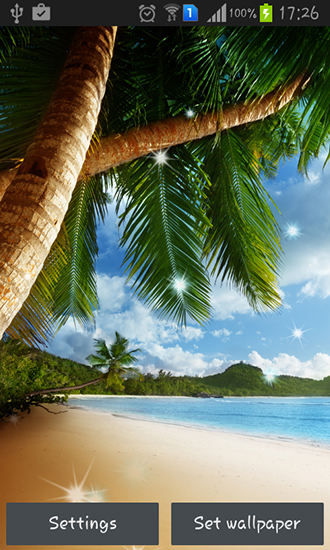 Tropical beach - ladda ner levande bakgrundsbilder till Android 2.3 mobiler.