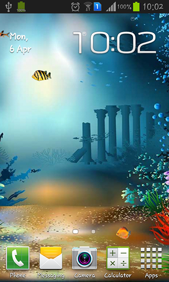 Underwater world - ladda ner levande bakgrundsbilder till Android 4.0.2 mobiler.