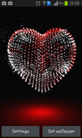 Gratis 3D live wallpaper för Android på surfplattan arbetsbordet: Valentine Day: Heart 3D.
