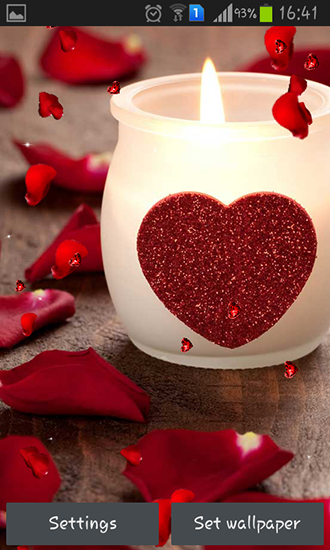 Valentines Day: Candles - ladda ner levande bakgrundsbilder till Android 2.2 mobiler.
