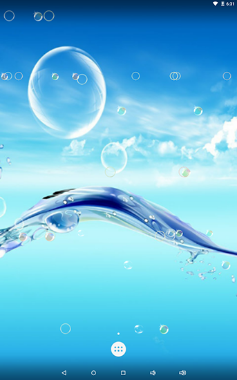 Water bubble - ladda ner levande bakgrundsbilder till Android 9.0 mobiler.