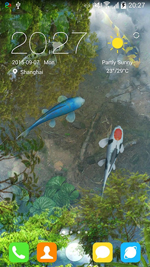 Water garden - ladda ner levande bakgrundsbilder till Android 9.0 mobiler.