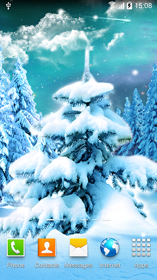 Winter forest 2015 - ladda ner levande bakgrundsbilder till Android 8.0 mobiler.