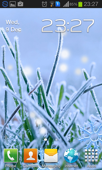 Winter grass - ladda ner levande bakgrundsbilder till Android 4.4.2 mobiler.