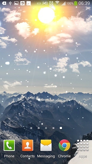 Winter mountain - ladda ner levande bakgrundsbilder till Android 4.4.4 mobiler.