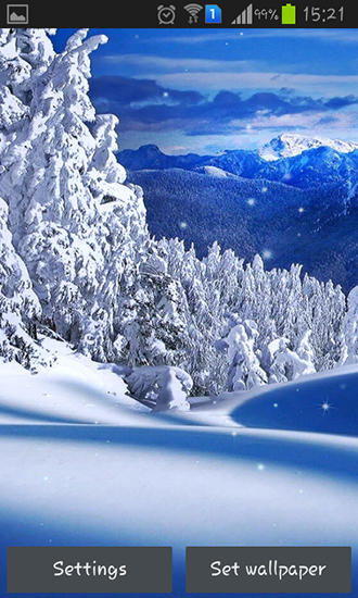 Winter nature - ladda ner levande bakgrundsbilder till Android 2.3.5 mobiler.