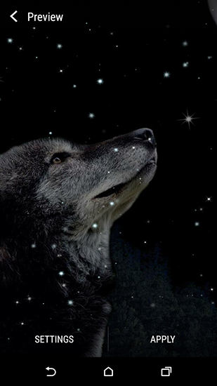 Wolf and Moon - ladda ner levande bakgrundsbilder till Android 2.3.4 mobiler.