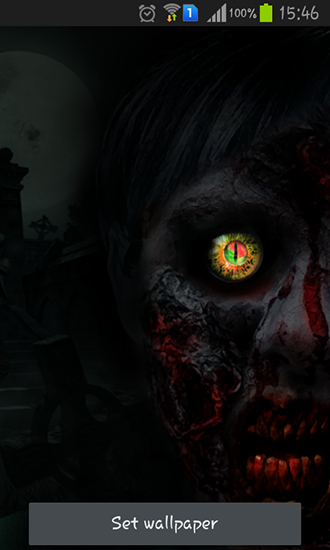 Zombie eye - ladda ner levande bakgrundsbilder till Android 1.5 mobiler.