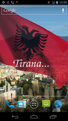 Ladda ner 3D flag of Albania - gratis live wallpaper för Android på skrivbordet.