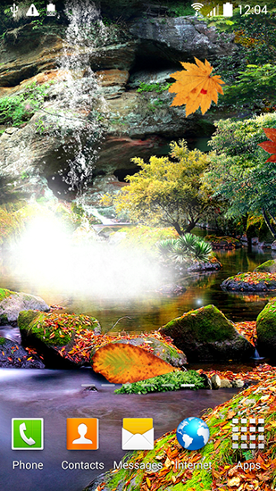 Ladda ner Autumn waterfall 3D - gratis live wallpaper för Android på skrivbordet.