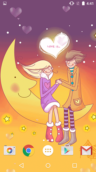 Ladda ner Cartoon love - gratis live wallpaper för Android på skrivbordet.