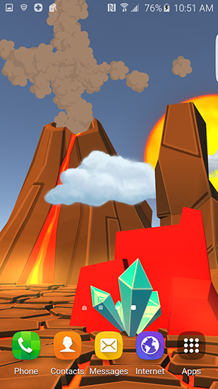 Ladda ner Cartoon volcano 3D - gratis live wallpaper för Android på skrivbordet.