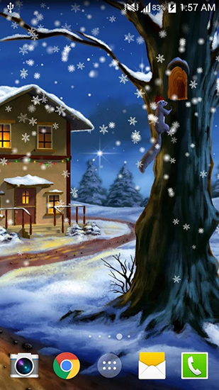 Christmas night - ladda ner levande bakgrundsbilder till Android 4.4.2 mobiler.