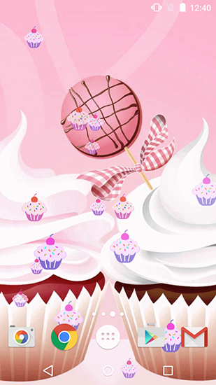 Ladda ner Cute cupcakes - gratis live wallpaper för Android på skrivbordet.