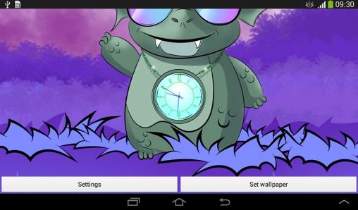 Ladda ner Cute dragon: Clock - gratis live wallpaper för Android på skrivbordet.