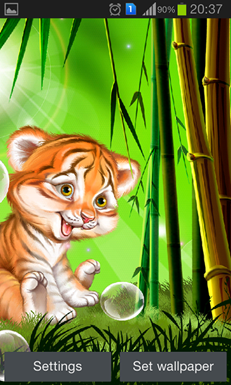 Ladda ner Cute tiger cub - gratis live wallpaper för Android på skrivbordet.