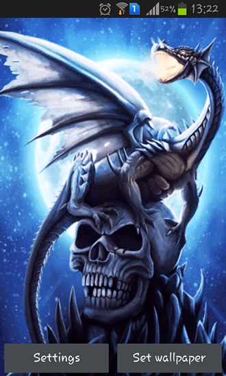 Ladda ner Dragon on skull - gratis live wallpaper för Android på skrivbordet.