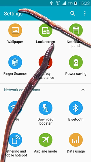 Ladda ner Earthworm in phone - gratis live wallpaper för Android på skrivbordet.