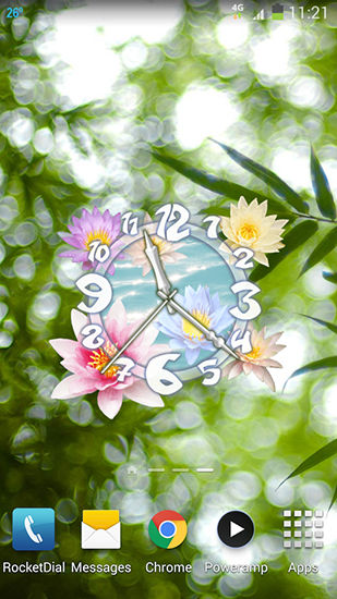 Ladda ner Flower clock - gratis live wallpaper för Android på skrivbordet.