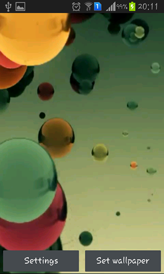 Ladda ner Flying colored balls - gratis live wallpaper för Android på skrivbordet.