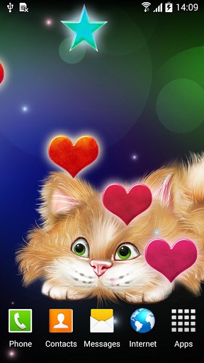 Ladda ner Funny cat - gratis live wallpaper för Android på skrivbordet.