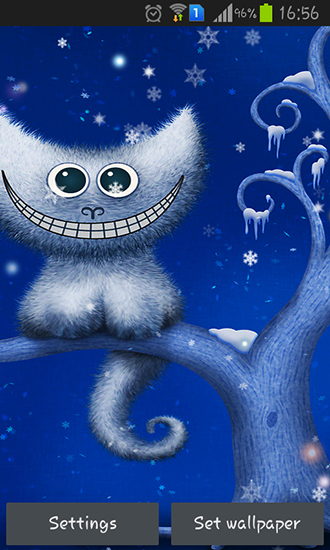 Ladda ner Funny Christmas kitten and his smile - gratis live wallpaper för Android på skrivbordet.