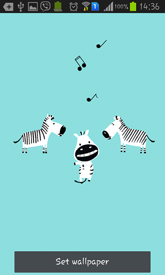 Ladda ner Funny zebra - gratis live wallpaper för Android på skrivbordet.