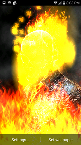 Ladda ner Ghost rider: Fire flames - gratis live wallpaper för Android på skrivbordet.