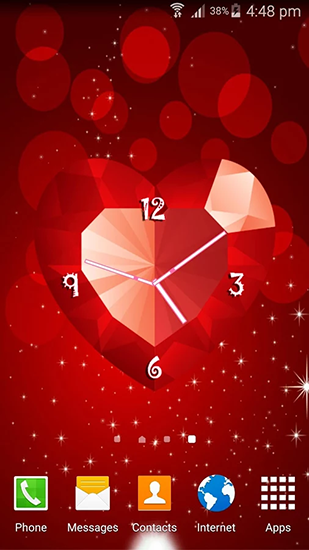 Ladda ner Hearts сlock - gratis live wallpaper för Android på skrivbordet.