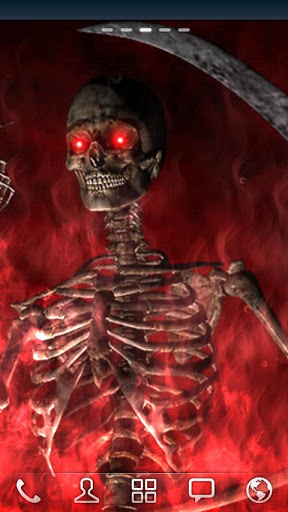 Ladda ner Hellfire skeleton - gratis live wallpaper för Android på skrivbordet.