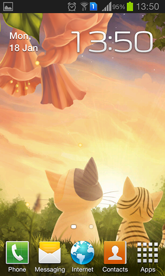 Ladda ner Kitten: Sunset - gratis live wallpaper för Android på skrivbordet.