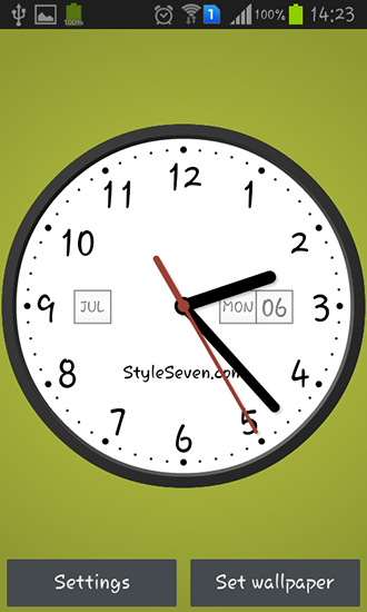 Ladda ner Light analog clock - gratis live wallpaper för Android på skrivbordet.