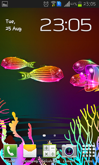 Ladda ner Neon fish - gratis live wallpaper för Android på skrivbordet.